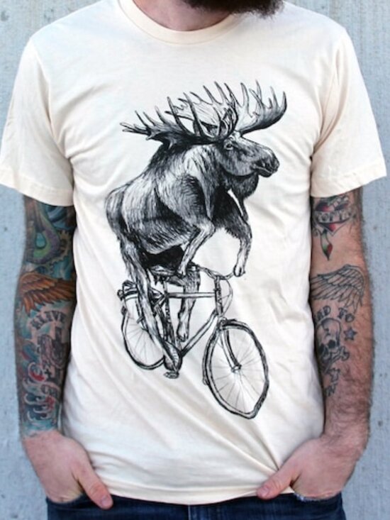 Tops - Moose on Bicycle T-Shirt